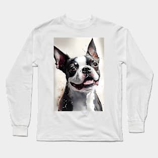 Black and White Boston Terrier Long Sleeve T-Shirt